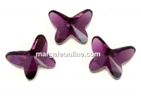 Swarovski, butterfly cabochon, amethyst, 8mm - x1