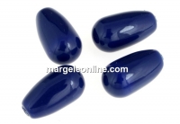 Swarovski drop pearls, dark lapis, 11.5x6mm - x2