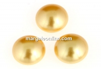 Swarovski, crystal pearl cabochon, gold, 6mm - x2