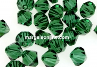 Swarovski, margele bicone, green turmaline, 8mm - x10