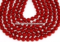 tip Mallorca pearls, round, red, 4mm