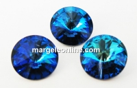 Swarovski, rivoli, bermuda blue, 12mm - x2