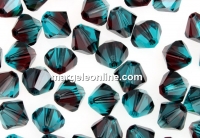 Swarovski, bicone bead, burgundy-blue zircon, 6mm - x10