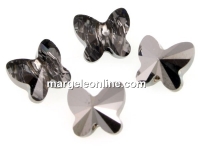 Swarovski, butterfly bead, silver night, 8mm - x2