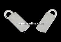 Pendant base, 925 silver, tray 7x3.5mm - x2