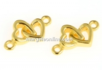 Link, hearts, gold-plated 925 silver, 12x7mm - x1