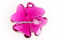 Swarovski, clover pendant, fuchsia, 19mm - x1