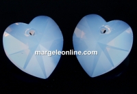 Swarovski, heart pendant, air blue opal, 10mm - x2