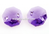 Swarovski, octagon link, tanzanite, 14mm - x1