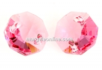 Swarovski, octagon link, light rose, 14mm - x1