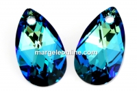 Swarovski, drop pendant, bermuda blue, 16mm - x1