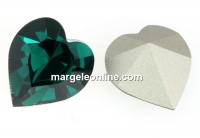 Swarovski, rivoli heart, emerald, 15.4x14mm - x1