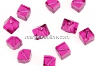 Swarovski, cube bead, fuchsia, 4mm - x2