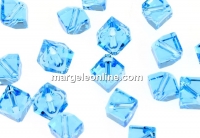 Swarovski, cube bead, aquamarine, 4mm - x2