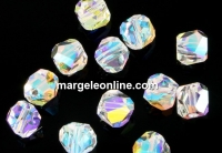 Swarovski, graphic cube bead, aurora borealis, 4mm - x2