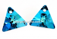 Swarovski, triangle pendant, bermuda blue, 12mm - x1