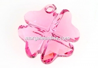 Swarovski, clover pendant, light rose, 19mm - x1