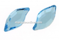 Swarovski, leaf cabochon, aquamarine, 10x5mm - x1