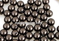 Swarovski one hole pearls, brown, 5mm - x4