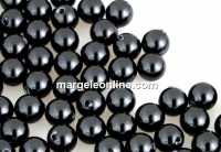 Swarovski one hole pearls, black, 5mm - x4