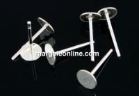 Earring findings, 925 silver, tray 3mm - x1pair