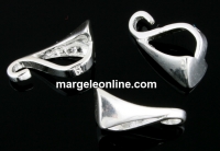 Extension system, pendant bail, 925 silver, 12x5.5mm - x1