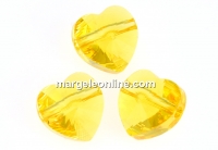 Swarovski, heart bead, light topaz, 8mm - x2