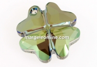 Swarovski, clover pendant, iridescent green, 19mm - x1