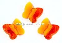 Swarovski, butterfly bead, tangerine, 6mm - x2