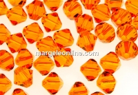 Swarovski, margele bicone, tangerine, 6mm - x10