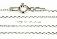 Chain, jump rings, oval, rhodium-plated 925 silver, 45cm - x1