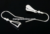 Earring findings with bail, 925 silver - x1pair