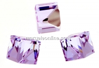 Swarovski, cube cabochon, violet comet argent, 8mm - x1