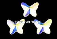 Swarovski, butterfly cabochon, aurora borealis, 12mm - x1