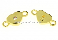 Link, heart, gold-plated 925 silver, 10.5x5mm - x1