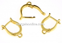 Earring findings, gold-plated 925 silver, click, system, 16mm- x1pair