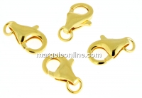 Clasp, gold-plated 925 silver, 11x7mm - x1