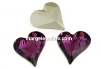 Swarovski, heart fancy, amethyst, 13x12mm - x1