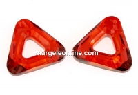 Swarovski, triangle pendant, red magma, 14mm - x1