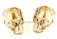 Swarovski, skull bead, golden shadow, 15x13mm - x1