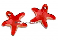 Swarovski, starfish pendant, red magma, 16mm - x1