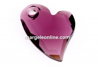 Swarovski, heart pendant, Devoted 2 U, amethyst, 17mm - x1