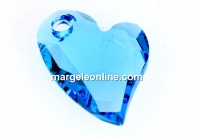 Swarovski, heart pendant, Devoted 2 U, aquamarine, 17mm - x1