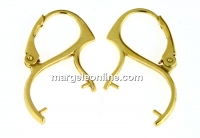 Earring findings, gold-plated 925 silver, for 10-12mm - x1pair