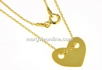 Link, heart, + chain, gold-plated 925 silver, 15x12mm - x1