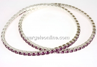 1088 Swarovski amethyst bracelet, silver plated, 18cm - x1