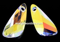 Swarovski, wing pendant, aurora borealis, 23mm - x1