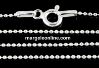 Chain, 925 silver rhodium plated, faceted balls, 45cm - x1