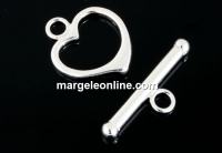 Toggle clasp, 925 silver, 15x18mm - x1