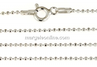 Chain, rhodium-plated 925 silver, faceted balls, 45cm - x1